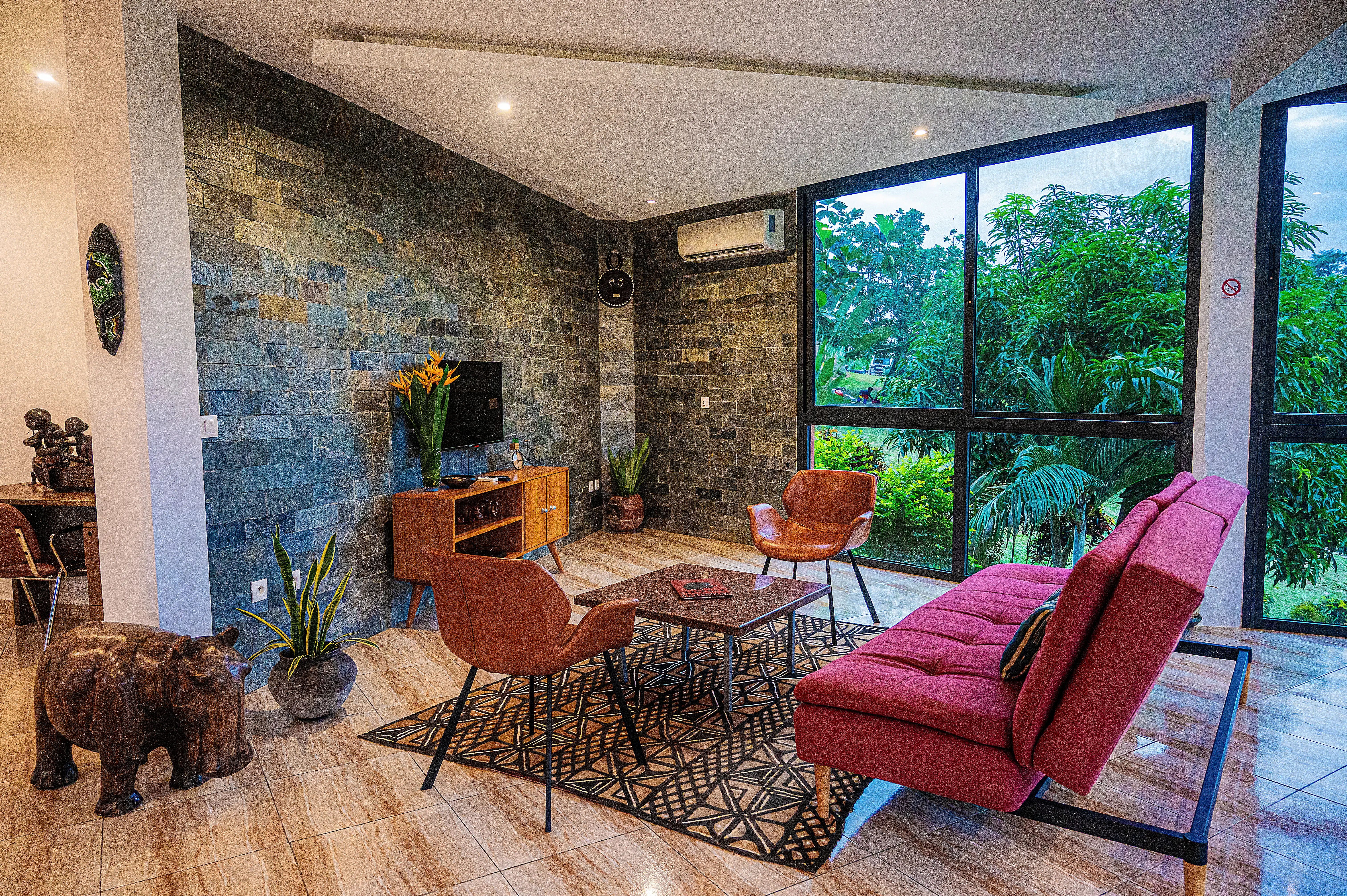 Chambre de l'appartement 2P avec lit double